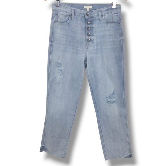 NWT Splendid High Waist Distressed Straight Crop Jean $178 - Picture 8 of 15